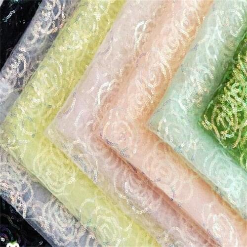 Wedding decoration diy clothing handmade Sequined Pearl Rose Embroidery fabric