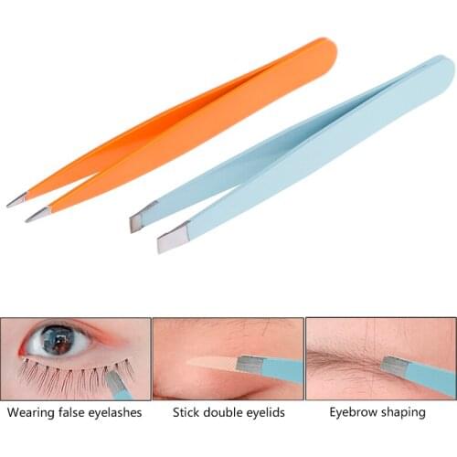 Point Tip/Flat Tip Eyebrow Tweezer Stainless Steel Eyes Tweezers Removal Tools
