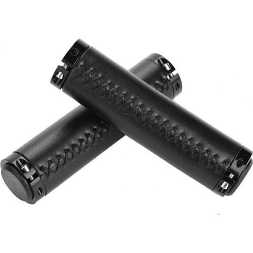 Bicycle PU grips Vintage Antiskid Comfortable durable Pu Leather Lock Set retro bike Mountain Folding Bicycle High Quality