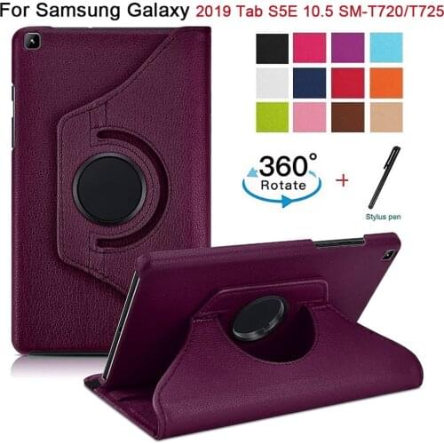 2019 360 Rotating Case for Samsung Galaxy Tab S5E 10.5" SM-T720/T725 Funda Tablet Shell Coque PU Leather Flip Smart Capa Cover