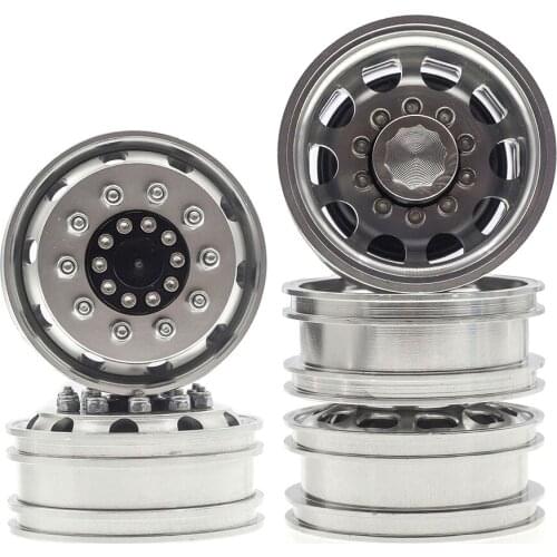 High-quality 2pcs Aluminum Alloy Front Rear Wheel Rims For 1/14 Tamiya Tractor Truck Climbing Trailer Cargo Truck Car