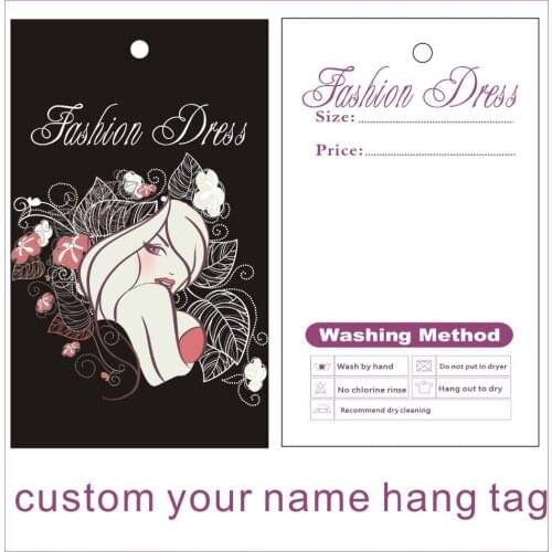 Garment hang tags custom print hang tags price label beautiful girl design template 024, add you need text on it
