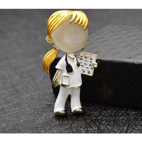YLWHJJ Opal Enamel Doctor Boys And Girls Brooches Medical Brooch Pin Nurse Jewelry Fashion Jewelry 2 Style Available Gift
