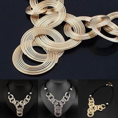 Punk Womens Circle Bead Choker Statement Necklace Jewelry Fashion Gifts