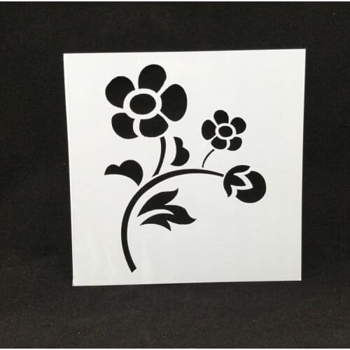 13*13 Flower Layering Stencils graffiti hand copied board hollowed out diy photo album graphic spray painting tool