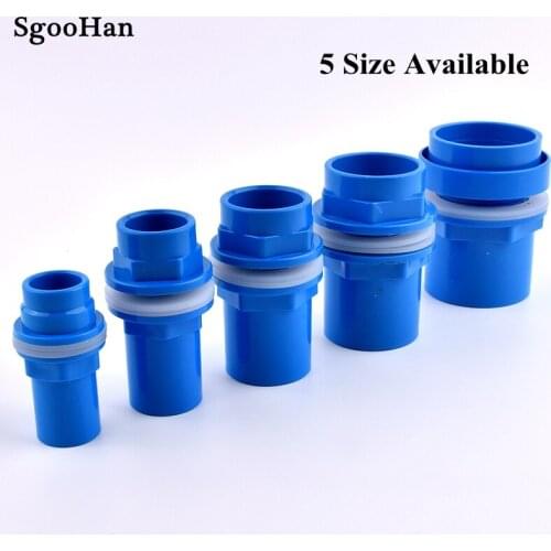 2~10pcs Blue Thickened 20~50mm PVC Pipe Aquarium Fish Tank Drain Joint Home Garden DIY Water Inlet Outlet Tank Tube Connectors