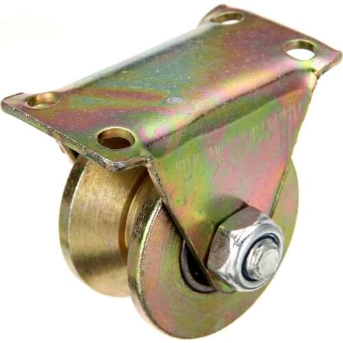 2pcs/set 2 Inch Sliding Gate Rollers Door Wheels Track Pulleys with V Type Bracket 660lb Wheel Track Rail