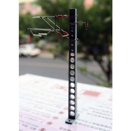 4pcs / lot 1/87 Model Train ho scale train catenary arms single column miniature train simulation sandbox Accessories