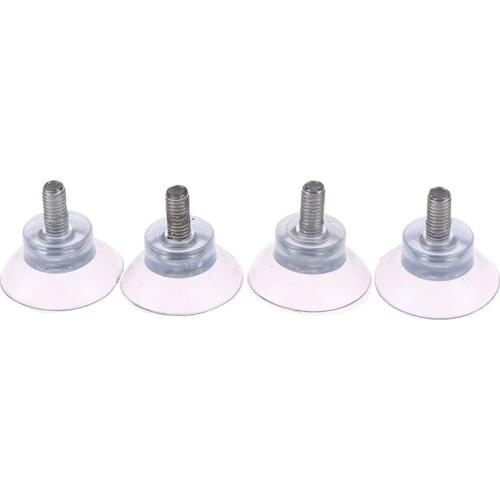 4Pcs Rubber Strong Suction Cup Replacements Glass Transparent Sucker Plastic Hooks For Glass Table Tops W/M6 Screw Storage Tool