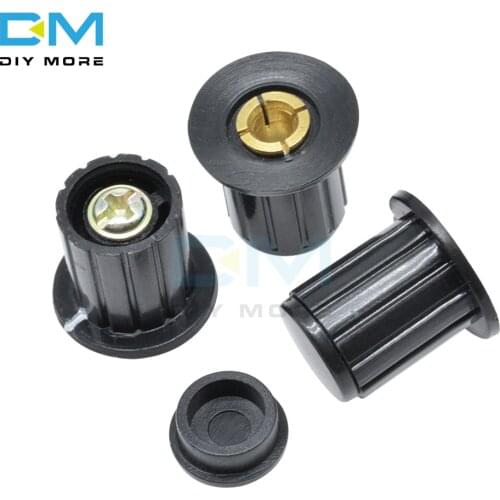 5PCS WXD3-13 WXD3-12 1W 2W Black Potentiometer Rotary Knob Adjustable Wirewound Potentiometer Cap 3590S Insert 4mm Plastic Metal