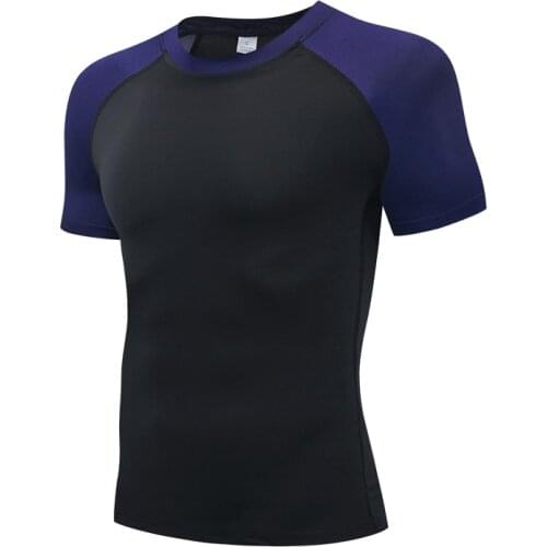 Compression Quick dry T-shirt Men tight Sport Skinny Short Tshirts Male O-neck Fitness Bodybuilding Workout Tee Tops Clothing