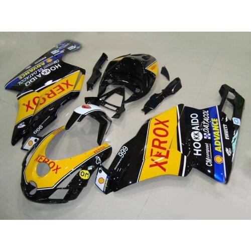 Custom Injection Fairing kit for 749 999 2003 2004 749 03 04 999 03 04 ABS Yellow black Fairings Set+gifts DD06