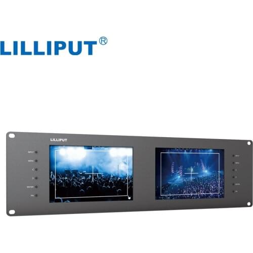 Lilliput RM-7028S Dual 7" 3RU Rack Monitors with Dual 7” IPS Screens, Viewing SD, HD and 3G-SDI Video on 3RU Rack Monitor
