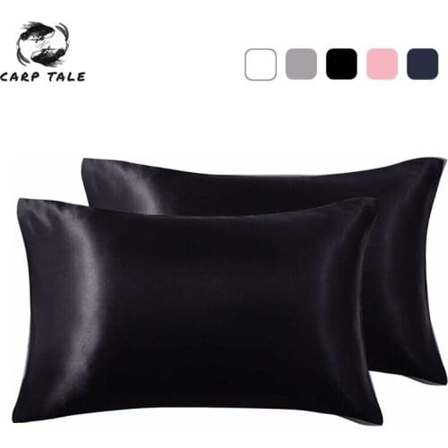 Washed Silk Pillowcase Satin Smooth Pillowcases 50x75cm Cushion Covers for Home Hotel Bedding Sleep Pillow Case 100% Polyester