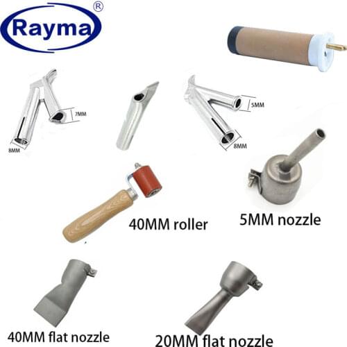 1600w heating element 5mm round nozzlewelding+20mm and 40mm welding flat +40mm roller accessories for hot air welders
