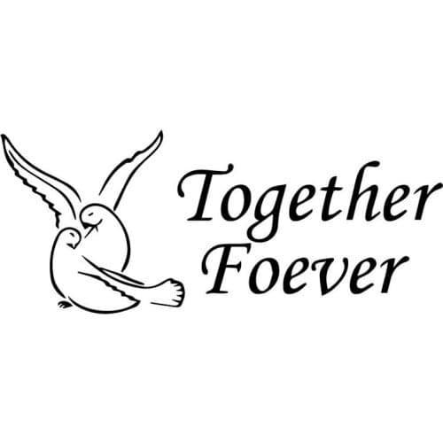 17.7X7.3CM Together Forever Dove Bird Art Car Stickers Whole Body Decoration Decal