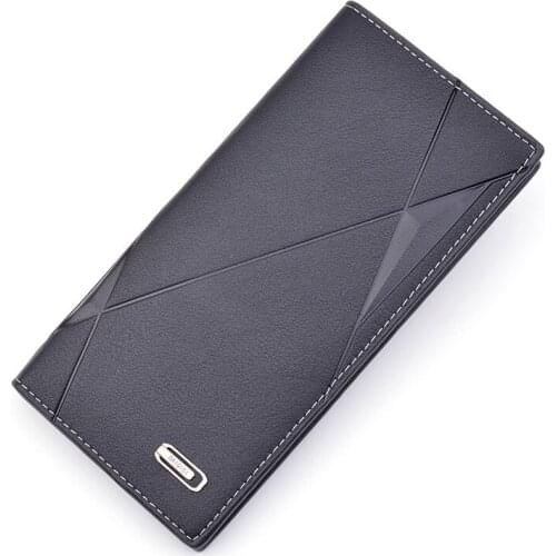 New Mens Wallet Long Thin Soft Three Fold Zipper Coin Purses Male Multi-card Slot Large-capacity Embossed Fashion Card Holder