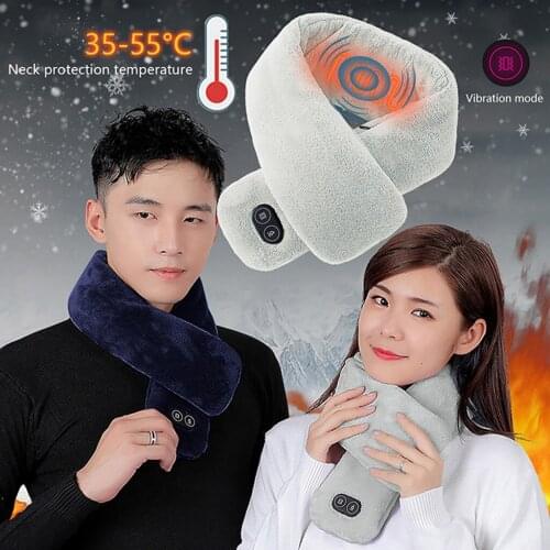 Rechargeable USB Heating Heated Neck Scarf Pad Shawl Washable for Men Women Cold Weather Neck Warmer