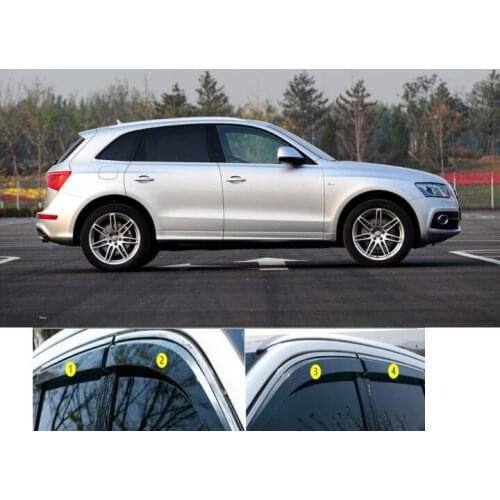 4pcs Plastic Exterior Visor Vent Shades Window Sun Rain Guard Deflector For Audi Q5 2008-2017 YJD
