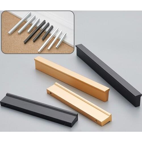 Cabinet Drawer Pulls Two-color Aluminum Alloy Handle Closet Cabinet Drawer Furniture Hardware