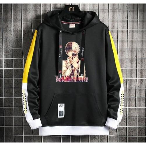 Tokyo Ghoul Anime Hoodie teenagers Popular Harajuku Hoodeds Pullover Streetwear Casual Fake Two-Piece jacket men coat