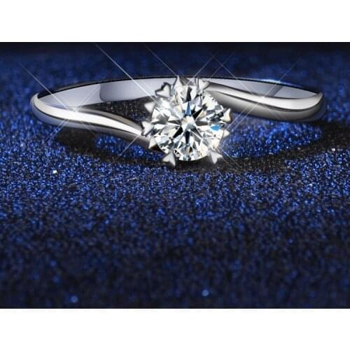 Twist arm Style Moissan Diamond Ring，Classic 925 Sterling Silver Moissanite，Wedding Rings for Women Luxury， Party Gift