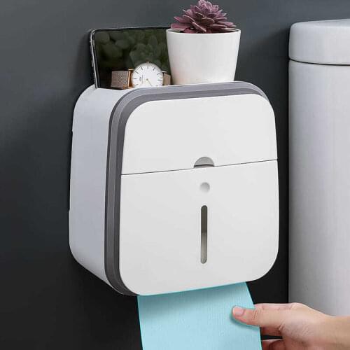 Toilet Creative Punch-Free Tissue Box Toilet Paper Storage Rack Paper Extraction Waterproof Towel Rack Toilet Paper Box