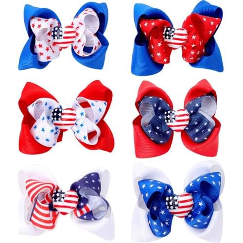 3.5IN Kids Hairpins Bowknot Ribbon Clip Barrette Girls Accessories Bows With Clips Kids Hairpins Barrette Hair Accessories