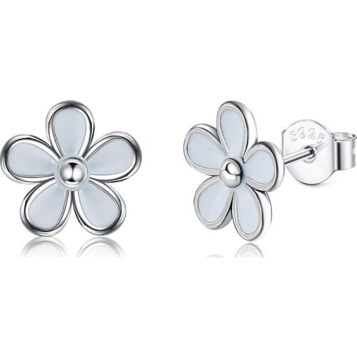 PFHOO Authentic 925 Sterling Silver Cute Flower Stud Earrings For Women Minimalist Trendy Silver Jewelry Earring New Arrival