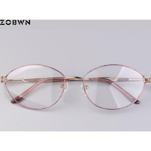 Ladies Oval eye glasses points women glasses Oculos de grau femininos for myopia reading gafas flower paper printing pink spring