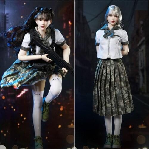 JK-03 1/6 Girlset Combat Suit Female Student School Suit For 12 Inch Female Dolls In Stock