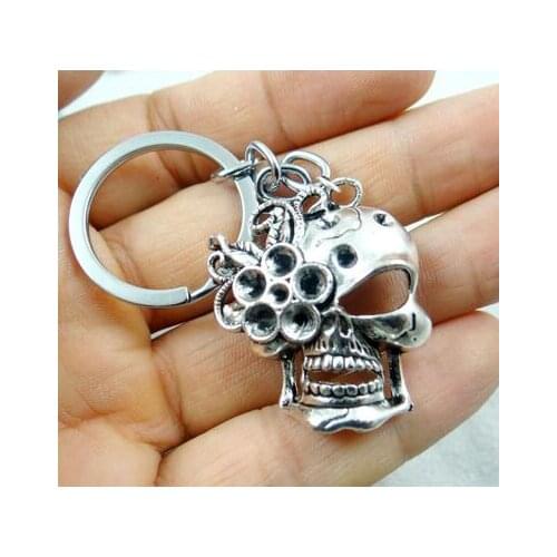 1Pcs wholesale Alloy key ring skeleton carving key chain car pendant Accessories key chain free shipping p58