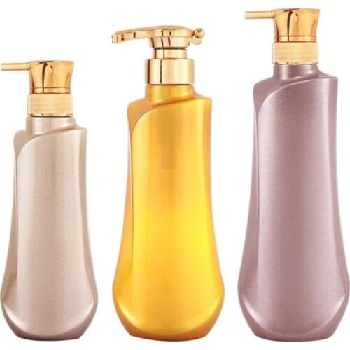 300ml gold plastic PET bottle gold pump body lotion emulsion hyaluronic shampoo hand cleansing gel skin care cosmetic packing