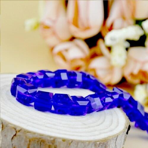 6mm Royal Blue Square Shape Glass Jewelry Beads 100pcs Cube Crystal Jewelry Bead for DIY Necklace Jewelry Making Accessories