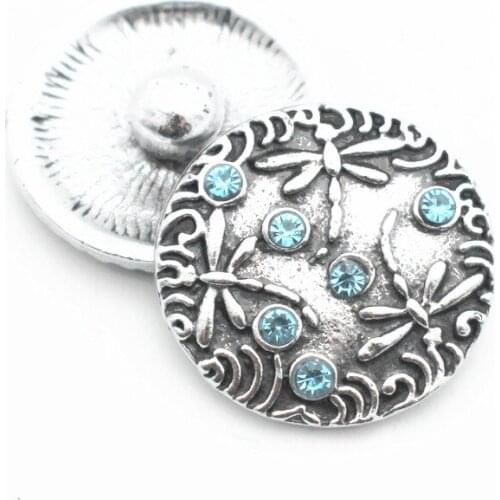 6pcs/lot New Arrival Flower Snap Button Jewelry Rhinestone 18mm Metal Snap Buttons Fit Snap Bracelet for Women Men