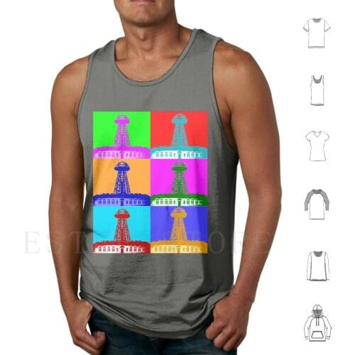 Funky Tesla Tower Tank Tops Vest Sleeveless Nikola Tesla Tesla Wardenclyffe Tesla Tower Free Energy Electricity