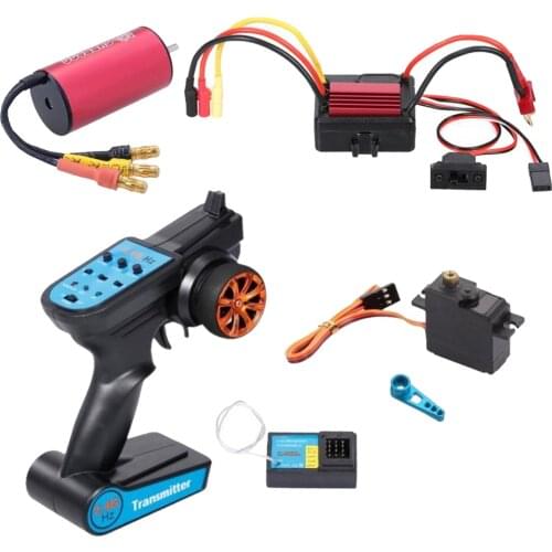 Brushless Motor 35A Esc Receiver 2.4G Remote Controller Servo Rocker Arm Set for WLtoys A959 A979 A959-B HSP Upgrade