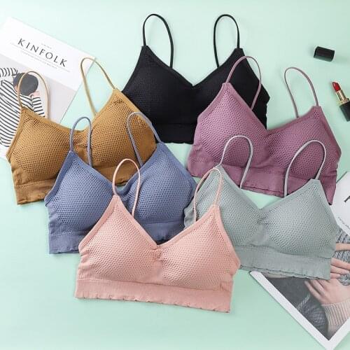 CHRLEISURE Seamless Mesh Sport Bra Breathable Running Vest Gym Soft Wireelss Push Up Brassiere Underwear 2021