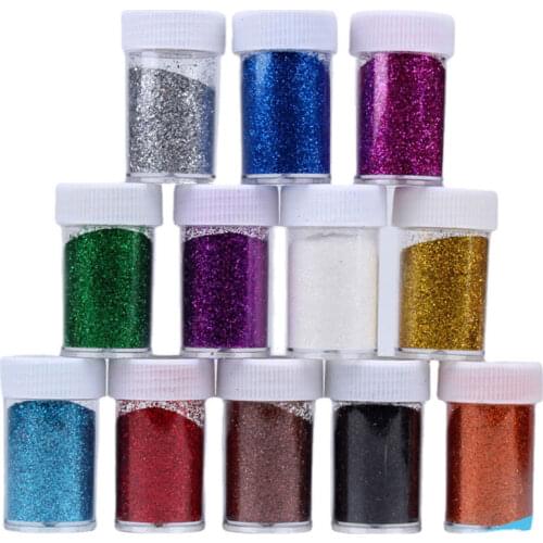 Glitter Powder Sequins Gold Silver Powder Laser Silver PET Environmental Protection Handmade DIY Decoration Materials 12 Colors