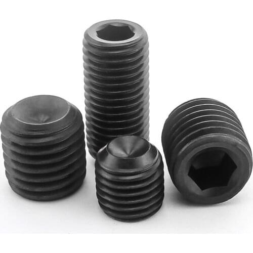 Fine Thread Black Socket Cup Point Set Grub Screws M6 M8 M10 M12 Hex Hexagon Socket Set Screw Allen Bolts 12.9 Grade