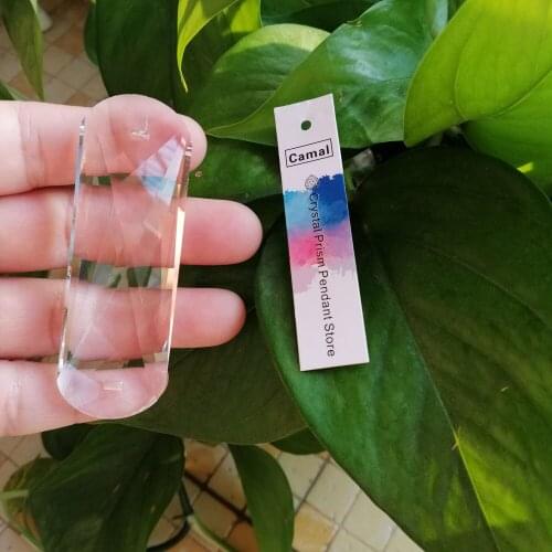 Camal 10pcs K9 76mm Faceted Round Head Rectangle Crystal Spacer Pendant Lamp Prism Part Chandelier Suncatcher Lighting Parts