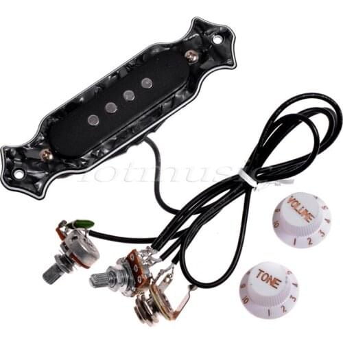 Black Pearloid Pre-Wired Pickup 4 String Electric Cigar Box Guitar Pickup Magenatic With Volume Tone Knobs