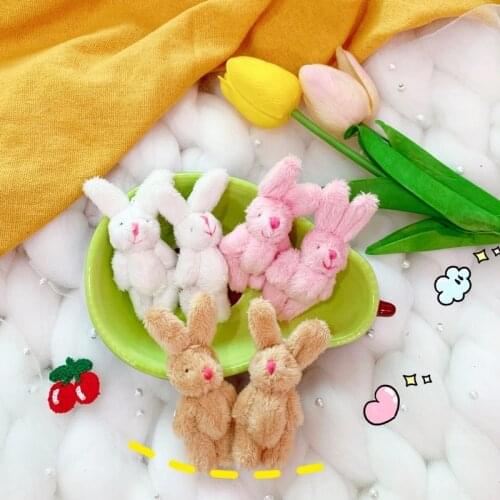 Kids Brooch Plush Rabbit Brooch Super Cute Fluffy Bear Badge Girls Coat Sweater Hat Backpack Decor Brooch Lady Bag Accessories