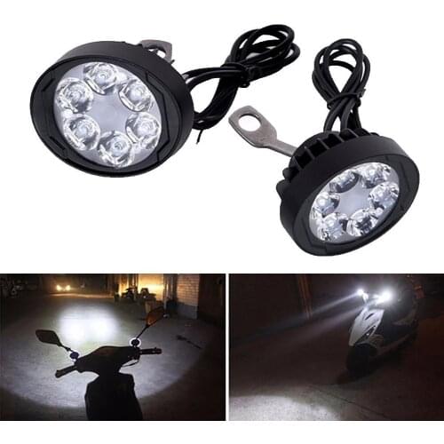 2Pcs 6LED Motorcycle Headlight DRL Spotlights Super Bright LED Lamp Fog Light Motorcycle Accessories
