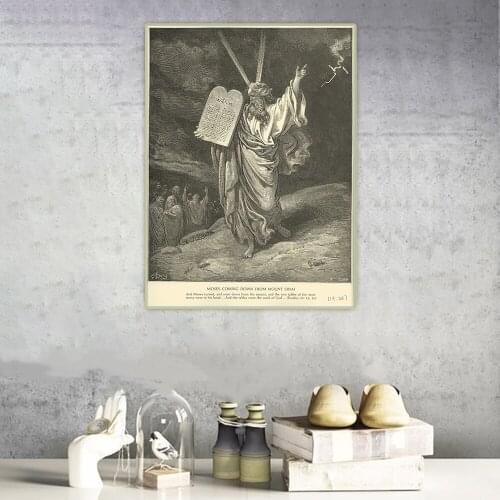 Holover Canvas Oil Painting Aesthetic Home Decor Gustave Dore,Holy Writ The Holy Bible Stories Illustration Western Art Poster