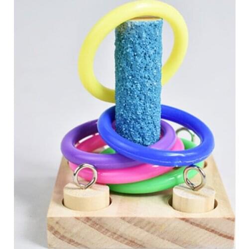 Bird Parrot Educational Toys Wooden Plug-in Column DIY Jack Round Hole Ball Intelligence Development Training Parrot Chew Toys