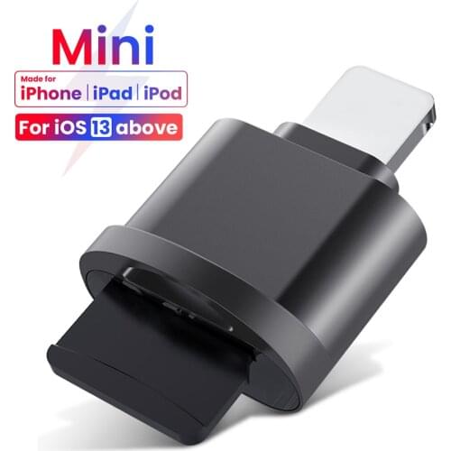 For iPhone Card Reader Micro SD TF Card Reader Adapter for iOS 13 Above System External OTG Memory Card Reader For iPhone 12 pro