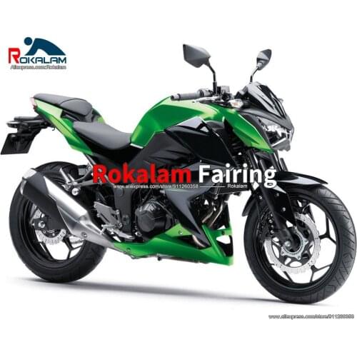 Body Set For Kawasaki Z250 Z300 2015 2016 Green Black ABS Aftermarket Motorbike Fairing Kit (Injection Molding)