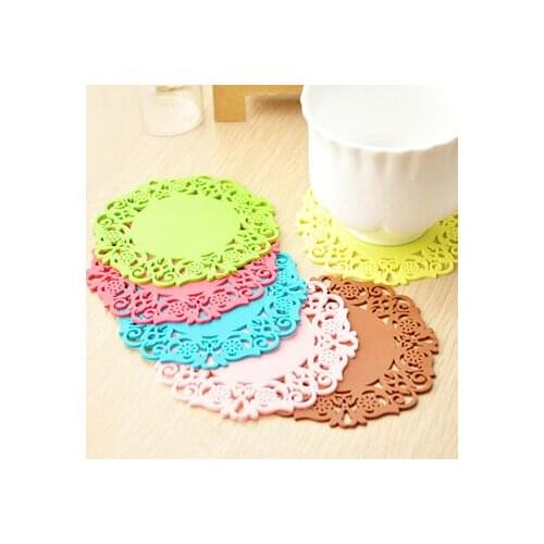 10pcs/lot placemat creative household supplies round silicone coasters Cup mat