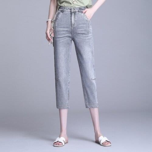 KUANGNAN Women's Denim Capri Pants